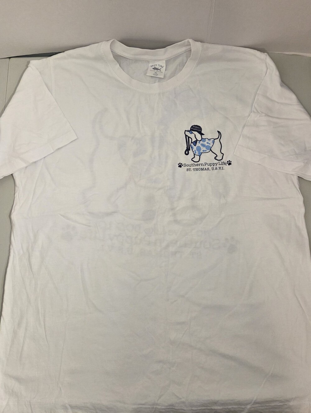 Spicy Tuna Coastal Outfitters Tee Shirt Southern Puppy Size XL 100% Cotton